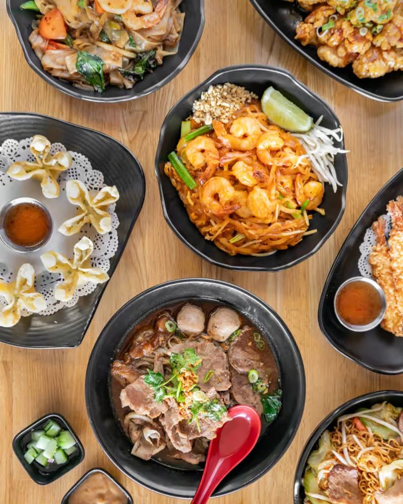 Thai dishes spread